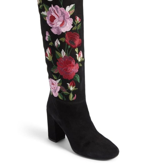 kate spade greenfield flower embroidered boots 6.5 - Picture 5 of 16